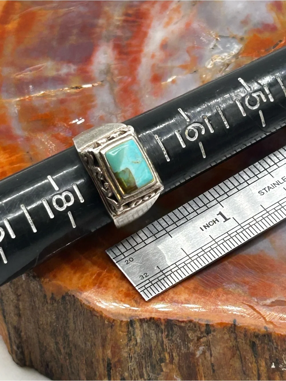 Sterling Silver Turquoise Ring - Size 7